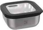 GEFU Frischhaltedose PROVIDO 0,9 Liter quadratisch Edelstahl mikrowellentauglich