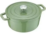 BERNDES Br&auml;ter Cocotte B.IRON Gusseisen rund 24 cm 3,75 Liter salbeigr&uuml;n INDUKTI...