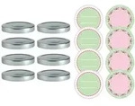 DR.OETKER Twist off Deckel-Set 8 Schraubdeckel 8,2 cm f&uuml;r Gl&auml;ser + 8 Aufkleber