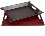 FREEFORM Wendetablett Tischset zweifarbig 55 x 41 cm Anthrazit metallic / Burgun...