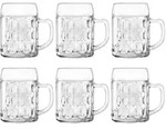ST&Ouml;LZLE LAUSITZ Bierglas Bierkrug KAISER 6 St&uuml;ck geeicht 0,5 l F&uuml;llstrich