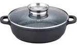 GSW Servierpfanne GOURMET GRANIT 24 cm 2,4 Liter mit Glasdeckel Induktion