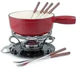 SWISSMAR Gusseisen Fondue-Set LUGANO 9 teilig kirschrot