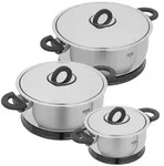 KUHN RIKON Thermo-Kochtopf-Set DUROTHERM PRO BLACK 1 Liter + 2 Liter + 3 Liter