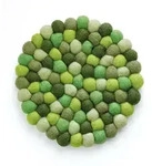 CILIO Untersetzer aus 100% Schafwolle LANA VERDE rund 21 cm gr&uuml;n