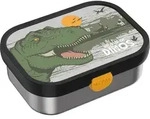 MEPAL Brotdose f&uuml;r Kinder CAMPUS Edelstahl, Bento-Einsatz 0,75 Liter Motiv DINO