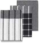 KELA 3er-Set Geschirrtuch PASADO 45 x 65 cm Baumwolle schwarz / wei&szlig; / grau