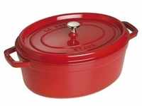 STAUB France Cocotte 29 cm oval 4,2 Liter Gusseisen rot