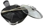 GSW Gusseisen Wok-Set / Multifunktionstopf 32 cm INDUKTION