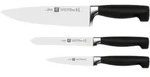 ZWILLING Messerset VIER STERNE 3 teilig mit Kochmesser 20 cm