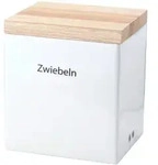 CONTINENTA Vorratsdose mit Holzdeckel 18 x 15,5 x 20,5 cm rechteckig, wei&szlig;