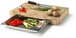 CONTINENTA Schneidebrett mit Edelstahl Schublade 39 x 27 x 6 cm