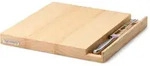 CONTINENTA K&auml;se-Set K&auml;sebrett Gummibaumholz 25 x 25 cm mit Edelstahl-K&auml;semesser