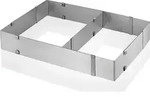 K&Uuml;CHENPROFI Tortenring eckig Backrahmen BAKE Edelstahl 18,5 x 27,5 - 34 x...