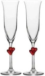 ST&Ouml;LZLE LAUSITZ Serie L'AMOUR Sektkelch mit roten Herzen 175 ml 2 St&uuml;ck