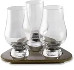 GLENCAIRN Whiskyglas Geschenkset 3 St&uuml;ck mit Holztablett Tasting Set