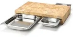 CONTINENTA Schneidebrett mit 3 Edelstahl Schubladen 50 x 32,5 x 8 cm