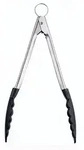 CUISIPRO K&uuml;chenzange Servierzange Edelstahl mit Silikon-Enden schwarz 24 cm