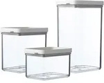 MEPAL Vorratsdosen Set OMNIA 3-teilig transparent Deckel nordic white