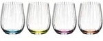 RIEDEL Serie HAPPY O OPTICAL Wasserglas Allroundglas 4 St&uuml;ck mit farbigen B&ouml;den ...