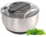 WEIS Salatschleuder 24 cm aus Edelstahl satiniert mit Druckmechanismus