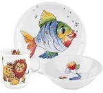 Seltmann Weiden Kinderporzellan Set BUNTE TIERWELT 3 teilig