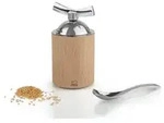 PEUGEOT Leinsamenm&uuml;hle ISEN 13 cm Holz mit Dosierl&ouml;ffel und Reinigungsb&uuml;rste