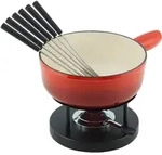 KUHN RIKON K&auml;sefondue-Set Gusseisen 24 cm rot INDUKTION Fondue