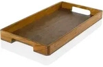 AdHoc Tablett Serviertablett SERVE 60 x 31 x 5 cm aus Akazienholz + Walnussholz