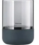 BLOMUS Pure Home Kerzenst&auml;nder Windlicht CALMA Steel Gray