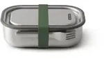 BLACK+BLUM Lunchbox Edelstahl mit Gabel gro&szlig; 1,0 Liter 20 x 15 x 6,5 cm olive