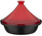 GSW Tajine 30 cm aus Gusseisen mit Keramikdeckel schwarz - rot