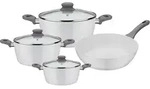 GSW Topfset FIONA 4 teilig wei&szlig; mit ILAG CERAMIC-Versiegelung INDUKTION