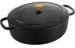 BALLARINI Cocotte BELLAMONTE 33 cm oval 6,5 Liter Br&auml;ter aus Gusseisen schwarz