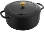 BALLARINI Cocotte BELLAMONTE 28 cm rund 7,0 Liter Br&auml;ter aus Gusseisen schwarz
