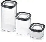 GEFU 3er Set Vorratsdosen Vorratsbeh&auml;lter PANTRY Borosilikatglas stapelbar
