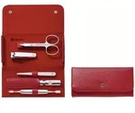 ZWILLING Beauty Classic Inox Nageletui 6 teilig Leder rot