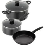 KUHN RIKON Topf-Set EASY INDUCTION 3-teilig Kochtopf, Stielkasserolle, Bratpfann...