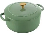 BALLARINI Cocotte BELLAMONTE 22 cm rund 3,0 Liter Br&auml;ter aus Gusseisen gr&uuml;n