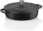 KELA Br&auml;ter Cocotte CALIDO Gusseisen emailliert 28 cm 3,2 Liter schwarz INDUKTIO...