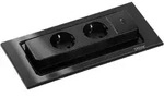 Naber 8031188 Evoline Backflip Glas schwarz drehbare Steckdosenleiste mit 2 S...