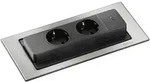 Naber 8031186 Evoline Backflip edelstahldrehbare Steckdosenleiste mit 2 Steck...