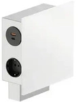 Naber 7053058 Mira-Quad-Glas wei&szlig;3fach Steckdose Edelstahl mit 2 USB Charger ...