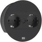 Naber 7053194 Twist 2 Steckdose 2-fach rund schwarz matt Einbautiefe 40mm