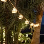 New Garden AURORA Lichterkette aus Naturfasern 8 Meter mit Stecker 230V