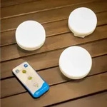 3er Set New Garden Mini Lampen wei&szlig; Akku Fernbedienung warmwei&szlig;es Licht IP54