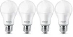4er Set PHILIPS LED-Lampen E27 Standardfassung 8W wie 60W Warmwei&szlig;es Licht -