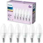 6er Set Philips LED Kerzenlampe E14 B35 4,9W 2700K 470lm warmwei&szlig; matt