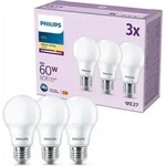 3er Set PHILIPS LED E27 A60 8W = 60W 806lm 2700K warmwei&szlig;