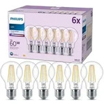 6er Set Philips LEDclassic A60 E27 7W 4000K Neutralwei&szlig; Gl&uuml;hfaden &ndash; wie 60 Watt